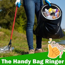 PBOBQ Garbage Bag Opener - Hands-Free Trash Bag Holder for Kitchen, Yard & Outdoor Cleaning, Heavy-Duty Bag Ringer for Household, Commercial Use & Public Cleanup Events