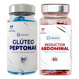 Kit Glteo Peptonas  Reductor Abdominal 90 Cpsulas Cu Sin Sabor 