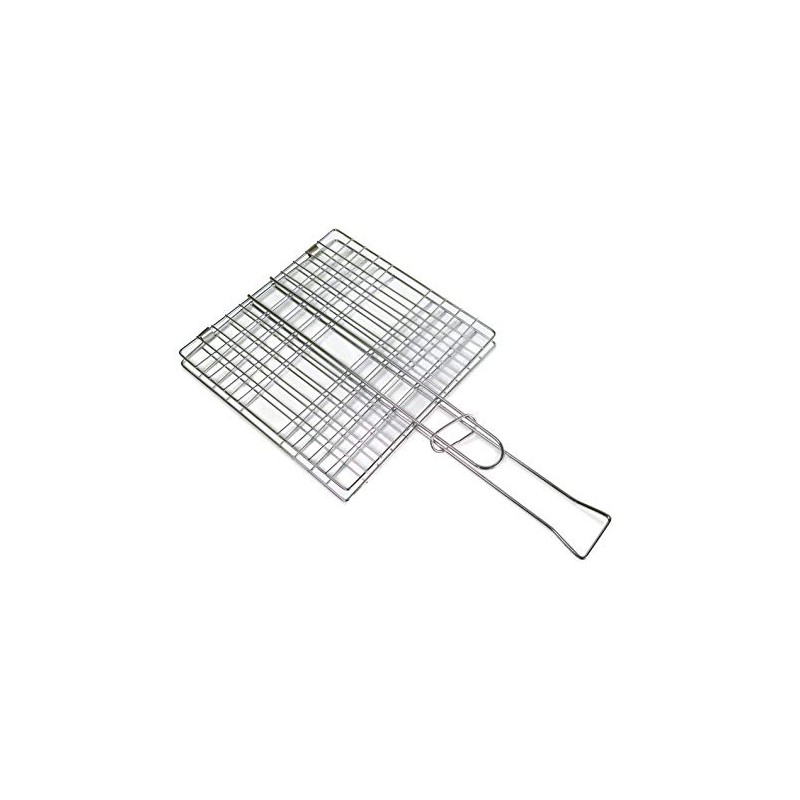 Tredoni 8x8-inch Stainless Steel BBQ Turn-Over Grill Net Clamp -