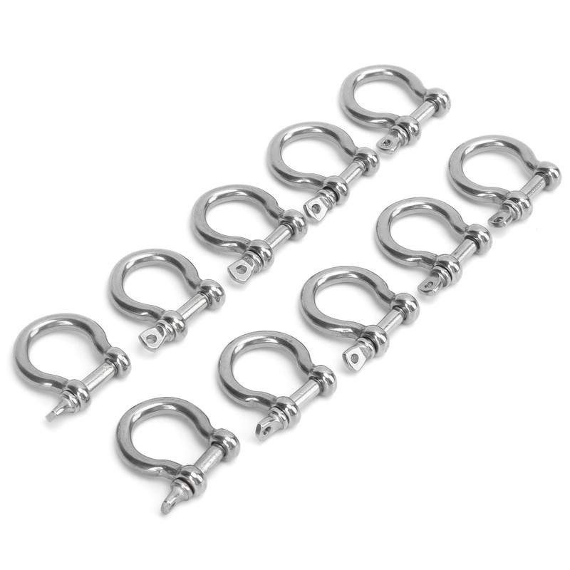 10pcs Bow Shackle Stainless Steel High Hardness D-Ring Anchor for