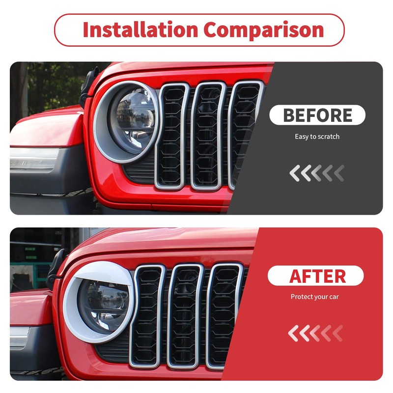Linksip Angry Eye Headlight Covers Compatible with 2024 2025+ Jeep