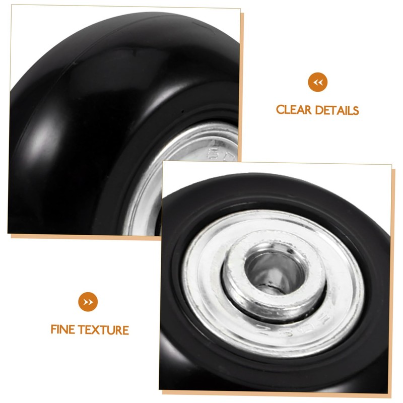 ULTECHNOVO 1set Pu Silent Rubber Replacement Wheels for Suitcases Noise