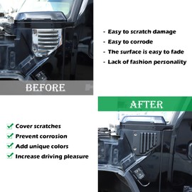 2PCS Car Side Vent Cover Hood Intake Bezel Trim Molding Compatible with 2003-2009 Hummer H2,Side Scoop Hood Cover Car Exterior Accessories (Matter Black)