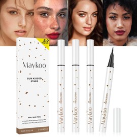 Freckle Pen, 4 Colour Freckle Pen, MAYKOO Natural Lifelike Freckle Makeup Pen, Durable Waterproof Lightweight Freckle Tool