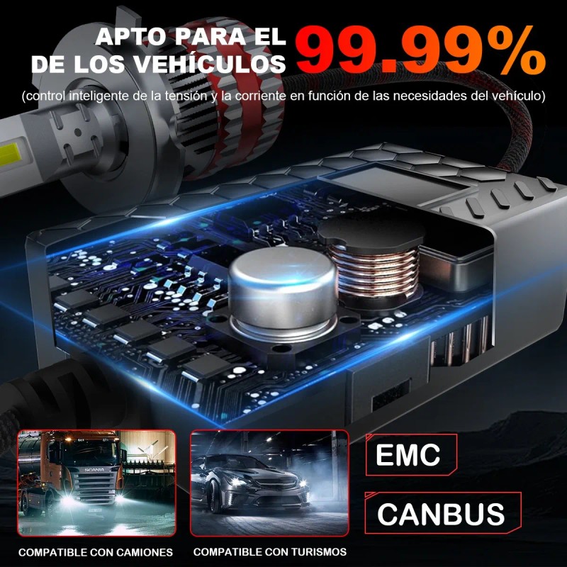 H4 H13 9007 Kit De Faros Led 36000lm Para Luz