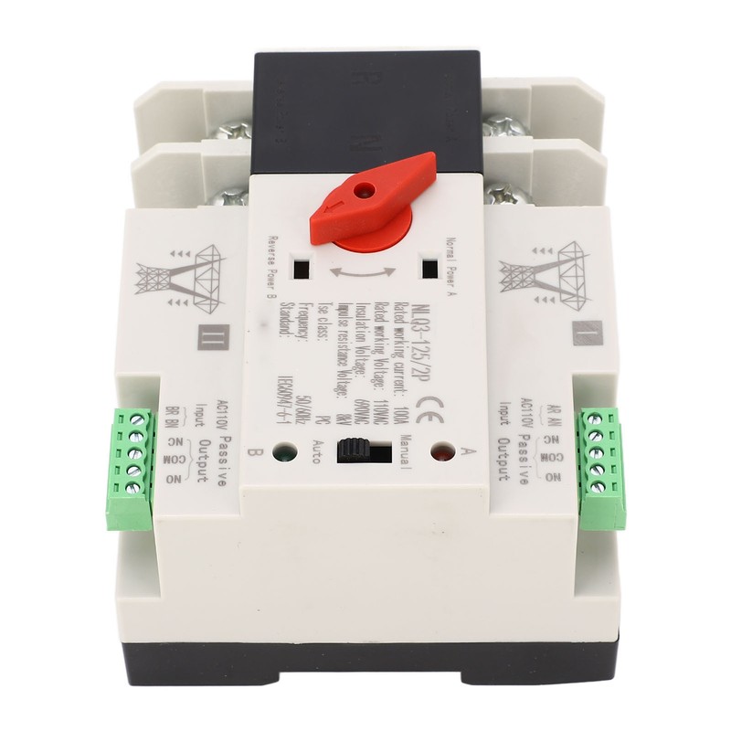 AC110V 100A Dual Power Automatic Transfer Switch 35mm Rail Mounting