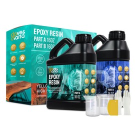 Dave & Diana Crystal Clear Epoxy Resin 16oz – Includes 16oz Each of Resin A & Hardener B, Anti-Yellowing, Wear-Resistant, High Gloss, No-Bubble Casting for Crafts, Woodwork, and Molds