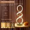 Modern Spiral Table Lamp, Bedside Lamp with Dimmable Metallic Bedside