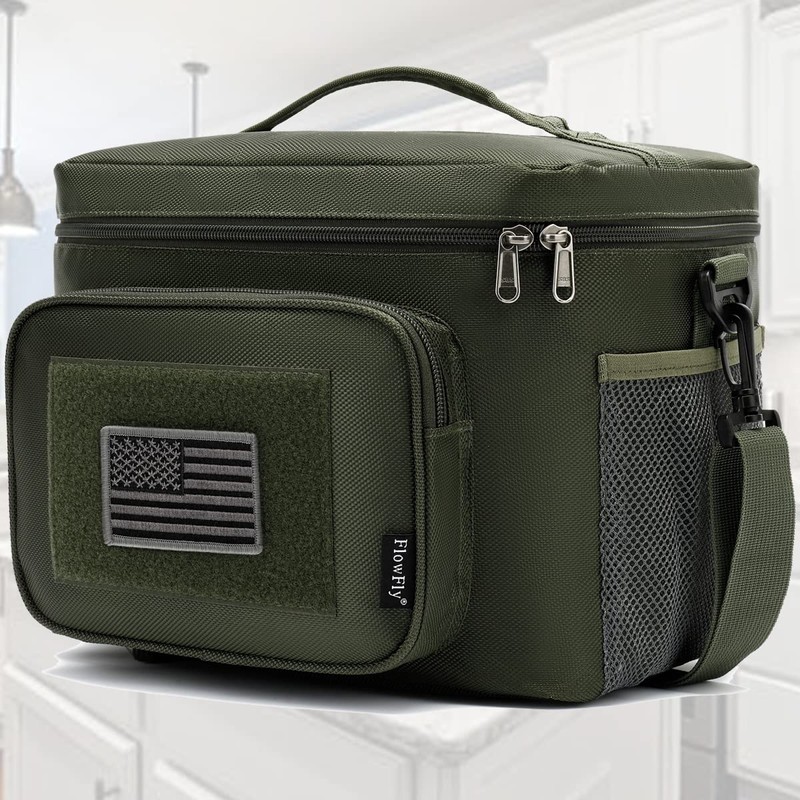 FlowFly Tactical Lunch Bag Large Insulated Lunch Box Cooler Tote