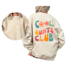 IHK Cool Aunts Club Sweatshirt - Aunt Valentines Day & Birthday Gift, Sand XX-Large