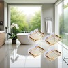 4 Pcs Gold Soap Dish for Shower Creative Hanging Drain