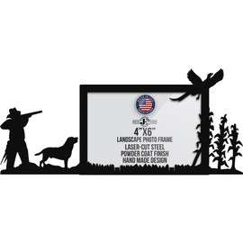 Innovative Fabricators, Inc. Hunting Picture Frame, Pheasant Hunt & Labrador, 4x6 Landscape, MADE IN USA