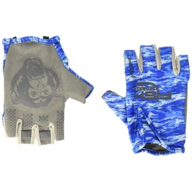 Fish Monkey FM18-BLWTRCAM-M Stubby Guide Glove Blue Water Camo M