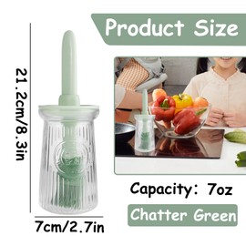 STNRST-IN Oil Dispenser with Silicone Basting Brush, 200ml Glass Olive Oil Dispenser Bottle for Kitchen, 3 IN 1 Heat Resistance Brush Cap for the Cooking Vinegar Sauce BBQ Baking Frying (Green)