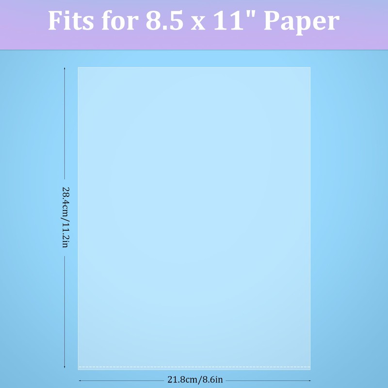 AKONEGE 50 Pack No Holes Sheet Protectors 8.5 x 11