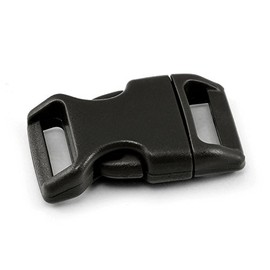 Ganzoo Plastic Click Fastener, Set of 10, 1 Inch / Clip Clasp/Buckle for Paracord Bracelets, Dog Collars, Backpack, Colour: Black, black