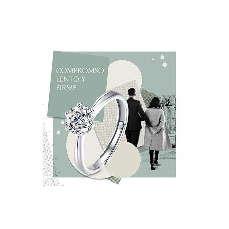Anillos para Mujer - Anillo Ajustable de Plata de Ley