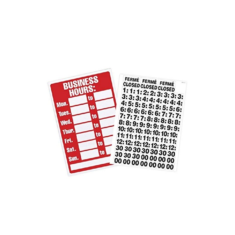 Headline Sign Business Hours with Peel Vinyl Characters, 8 X