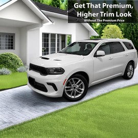 BOGAR TECH DESIGNS Front Chrome Delete Overlay Film Compatible with Dodge Durango 2021-2025, Gloss Black