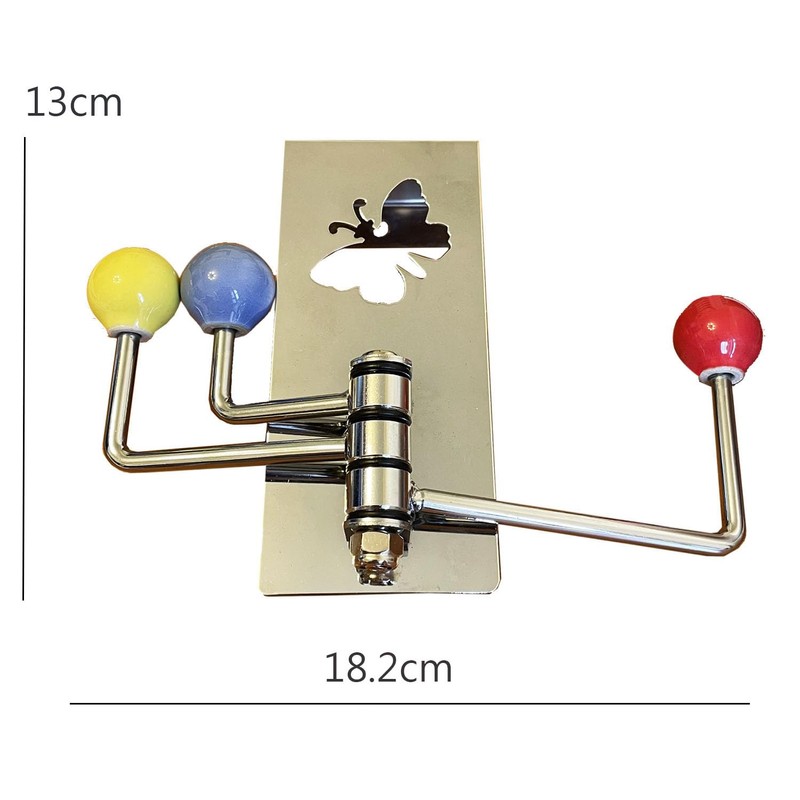 ASPECT Over The Door Hooks Hanger with 3 Ceramic Rotating