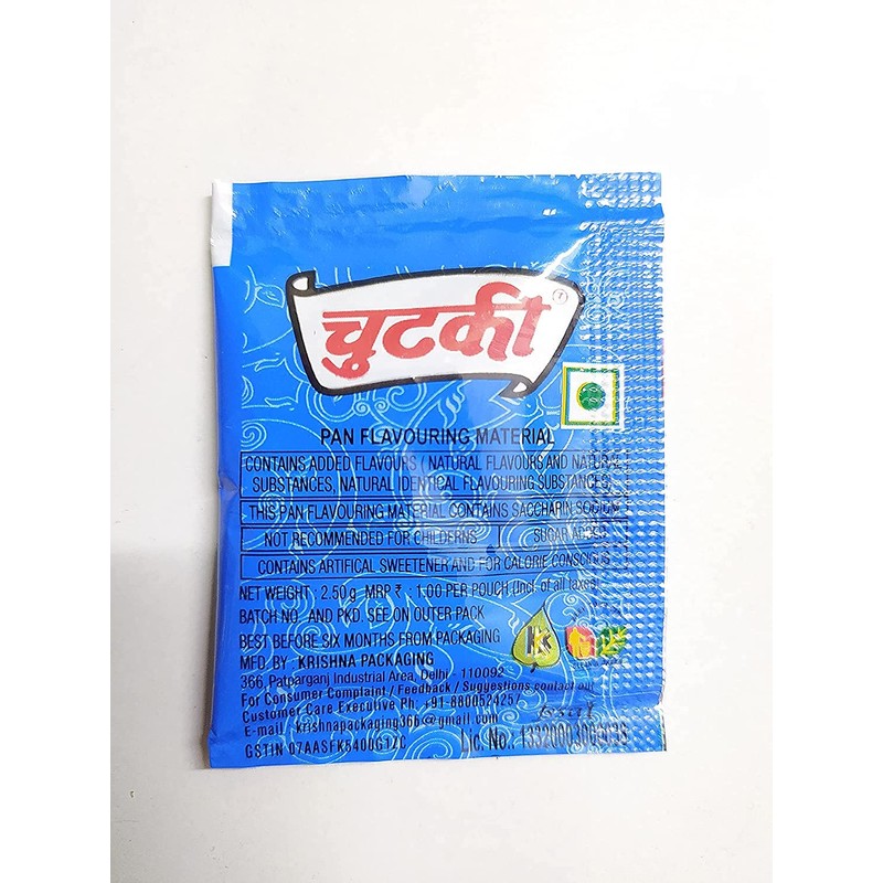 Chutki Mouth Freshener 60pcs Mint Flavor, Pan Flavoring Natural Flavors