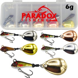 Paradox Fishing Jig Spinner Set of 5 6 g Delusory 2.0 Inch Spin Jig for Bass Fishing Bass Bait Zander Bait Pike Bait Spinner Bait Spinner Bait - Optimal Bass Bait