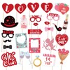 Happy Valentine's Day Photo Booth Props 27 Pcs Valentines Day