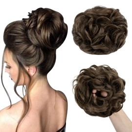 Messy Bun Hair Piece Fake Hair Bun Hair Scrunchies for Women Hair Buns Hair Piece Messy Bun Hair Bun For Women - Dark Ash Brown