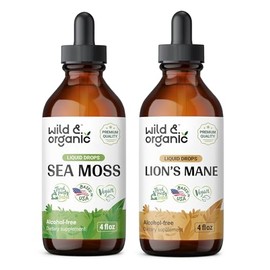 Wild & Organic Sea Moss Tincture 4 fl oz & Lion's Mane Tincture 4 fl oz