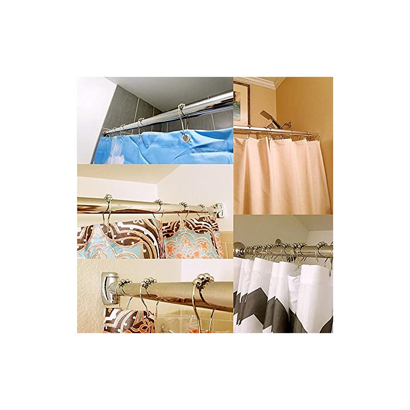 Shower Curtain Rings Shower Hooks Double Hooks Rust Resistant Metal