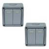 Outdoor Waterproof Switch,Greencycle IP66 Waterproof 2Gang 10A Light Switch, SPDT