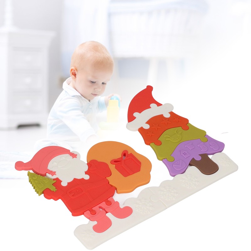 Christmas Jigsaw Puzzle Silicone Learning Educational Christmas Tree Puzzle Toy