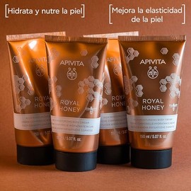 Apivita Royal Honey Body Cream Para Piel Seca 150ml - Una crema corporal hidratante y aterciopelada con miel y aceites esenciales - Hidrata y nutre pr
