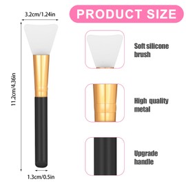 2 Pcs Silicone Face Mask Brushes Silicone Applicator Kit Mask Beauty Tool Reusable Epoxy Applicator Sticks for Mixing Epoxy Liquid Face Masks Paint Making DIY (Black)