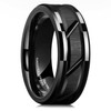 King Will Classic Mens 8mm Black Tungsten Carbide Wedding Band