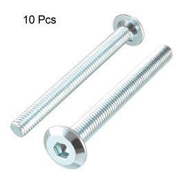 sourcing map M6x60mm Furniture Bolts Hex Socket Screws Fastener Zinc Plated 10pcs