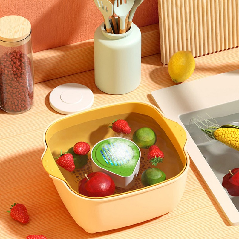 Fruit Vegetable Washing Machine ABS Household Capsule Shape Food Purifier
