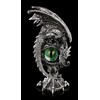 Dragon Figure with Eye in Emerald Green, 17.5 cm, Silver