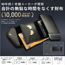 Pularys RAVEN RFID Men's Compact Wallet Mini Wallet, black