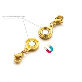 Mizeer Magnetic Necklace Clasps and Closures Locking Magnetic Jewelry Clasp Bracelet Extender for Jewelry Making 8pcs Gold