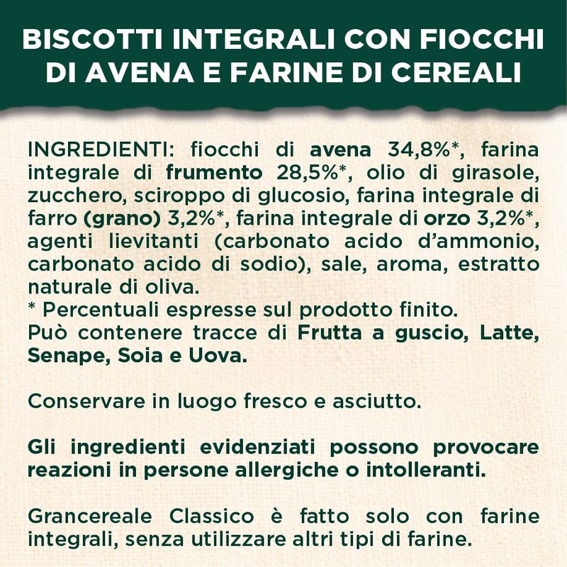 Mulino Bia, Grancereale Fiber Cookies, 8.8 Ounce