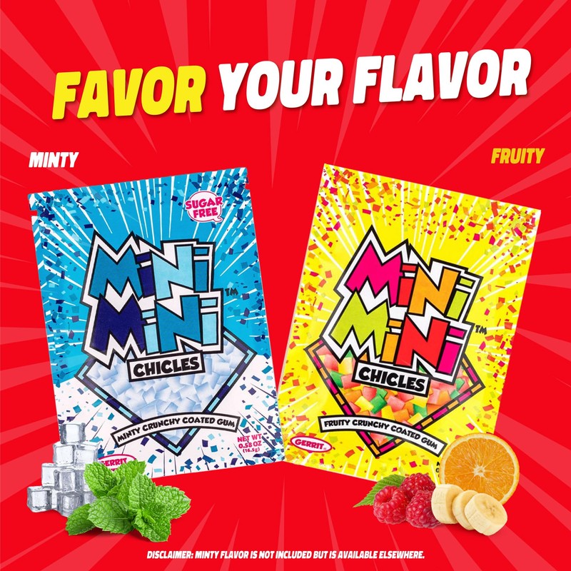 Gerritâ€™s Mini Mini Fruit Chicles Gum, 0.79 Ounce Pouches -