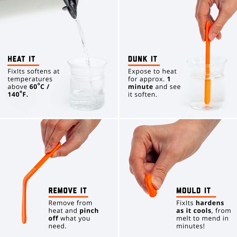 Fixits Hardening Putty Sticks - Stronger than glue -Reusable Plastic