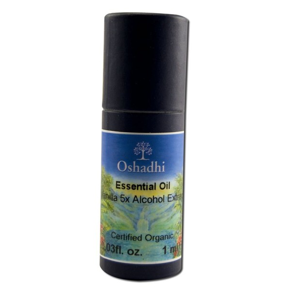 Oshadhi Essential Oil Singles Vanilla 5X Alcohol Extract Organic 1ml