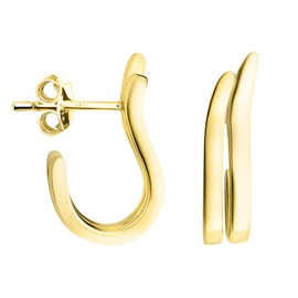SOFIA MILANI - Women's Earrings 925 Silver - Bow Stud Earrings, Yellow Gold, No Gemstone