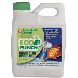 ECO PUNCH Professional Strength Drain Clog Dissolver | Heavyweight Formula (32oz)