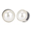 Qmcandy 2pcs Stainless Steel Pearl Ear Tunnels Double Flared Screw