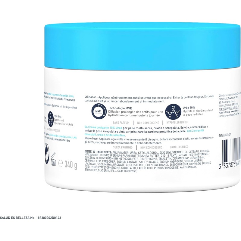 CeraVe Crema Alisadora Anti-Rugosidades con Fórmula Exfoliante para Piel Seca,