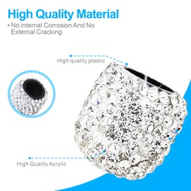 HZJD Tire Valve Stem Caps, Handmade Crystal Rhinestone, White(4 Pack)