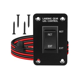 Landing Gear Replacement Switch Fit for 5th Wheel RVs and Trailers with Black Iron Panel and Anti-Rust Prevention, 10AWG 1.5m Long